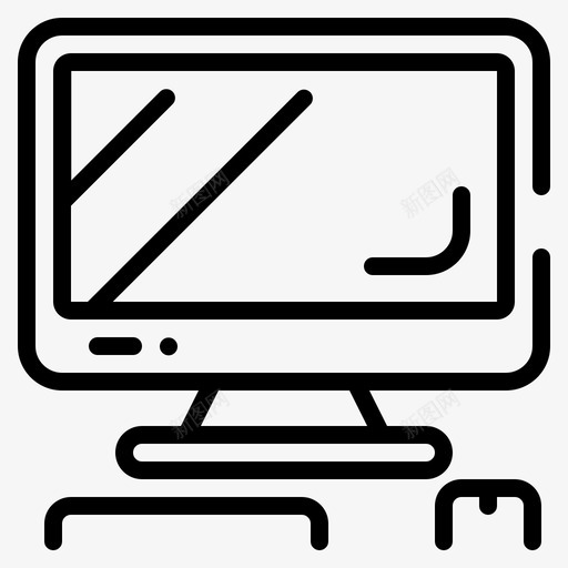 计算机文具和办公室8直线型图标svg_新图网 https://ixintu.com 办公室 文具 直线 线型 计算机