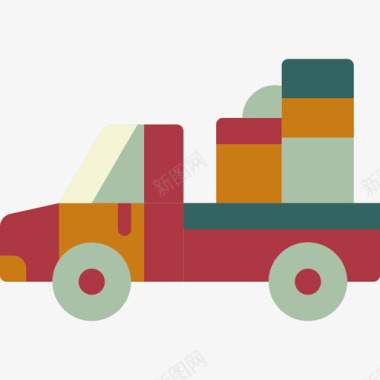 卡车运输119扁平图标图标