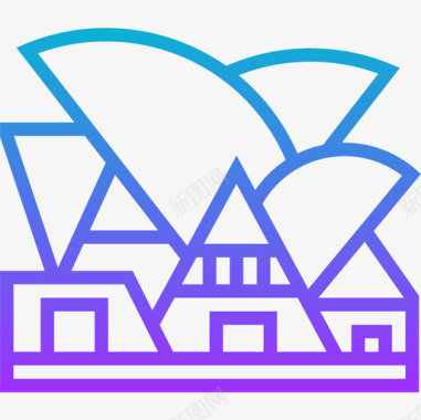 悉尼歌剧院地标11渐变图标图标
