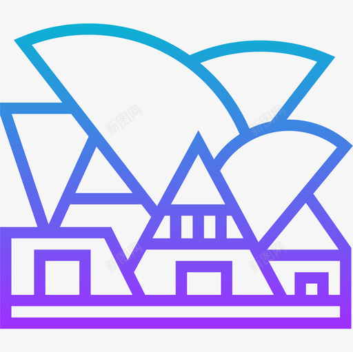 悉尼歌剧院地标11渐变图标svg_新图网 https://ixintu.com 地标11 悉尼歌剧院 渐变