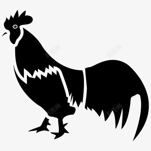 公鸡动物鸡图标svg_新图网 https://ixintu.com 公鸡 动物 家禽概念 有机农业固体图标包 鸡