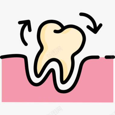 牙齿牙医16线形颜色图标图标
