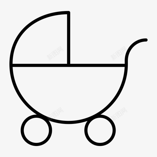 婴儿车托儿车图标svg_新图网 https://ixintu.com 婴儿车 托儿车
