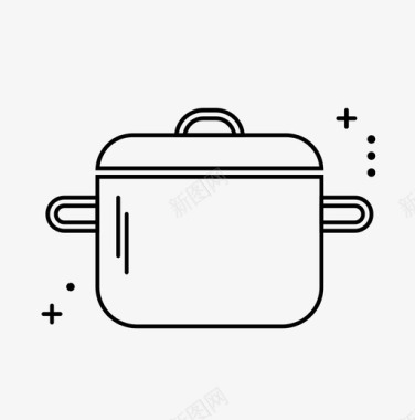 锅肉汤炊具图标图标