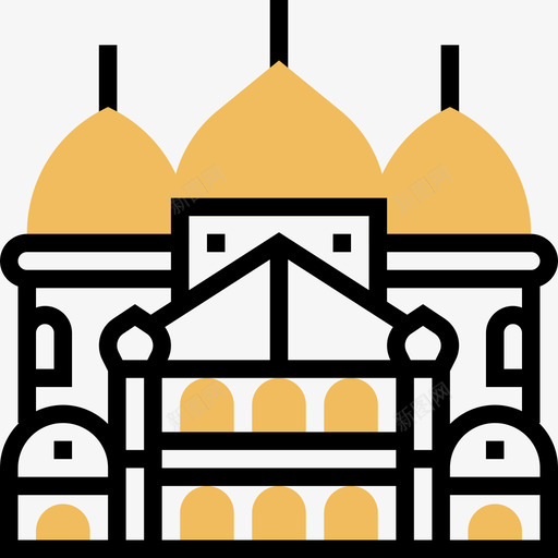 法国大教堂象征5黄色阴影图标svg_新图网 https://ixintu.com 大教堂 法国 象征 阴影 黄色