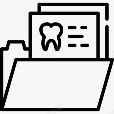 牙齿牙医18线形图标图标