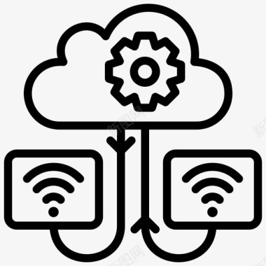 网络设置云配置云连接图标图标