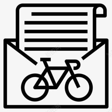 自行车运送信使运动图标图标