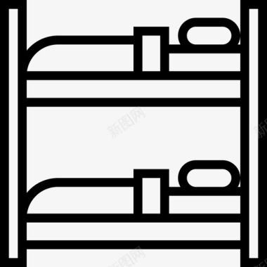 双层床家具106直线型图标图标