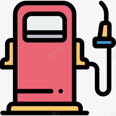 气泵输送85线性颜色图标图标
