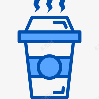 热咖啡街头食品2蓝色图标图标