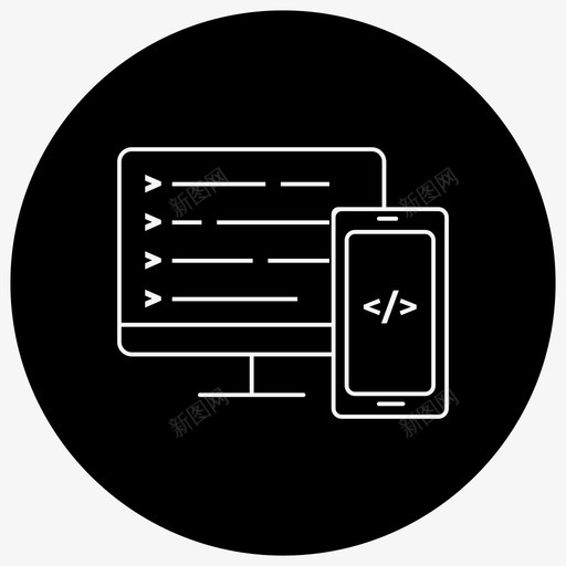 程序自适应响应图标svg_新图网 https://ixintu.com 响应 工作项 敏捷2轮廓笔划圈 用户故事 程序 自适应