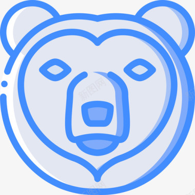 熊自然51蓝色图标图标