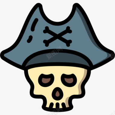 海盗海盗生活5线性颜色图标图标