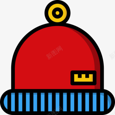 针织帽子娱乐49线性颜色图标图标