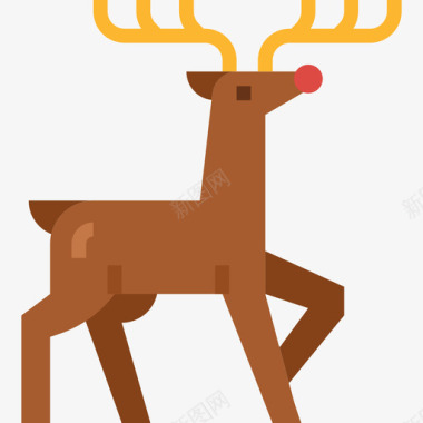 驯鹿圣诞190平坦图标图标