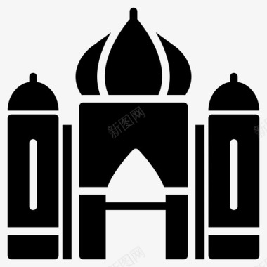 清真寺建筑地标图标图标