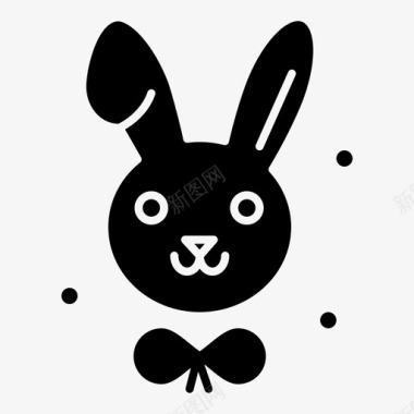 兔子复活节春天季节标志图标图标