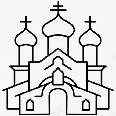 基督教会建筑基督教图标图标