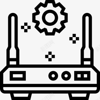 路由器网络分析3线性图标图标