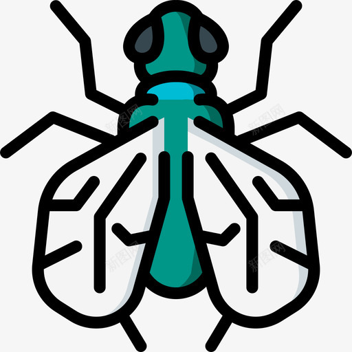 苍蝇自然49线形颜色图标svg_新图网 https://ixintu.com 线形颜色 自然49 苍蝇