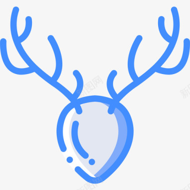 鹿感恩节55蓝色图标图标
