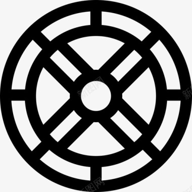 北欧海盗轮廓线盾图标图标