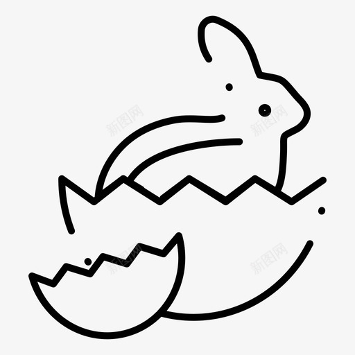 兔子宝贝复活节图标svg_新图网 https://ixintu.com 兔子 复活节 大自然 宝贝 快乐的东方规则点线