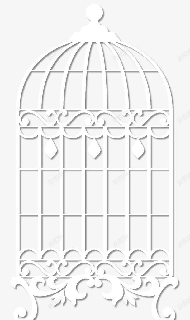 白色鸟笼png免抠素材_新图网 https://ixintu.com 创意设计 图案设计 白色 鸟笼