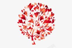 红色的爱心树素材