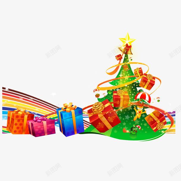 圣诞树跟圣诞礼物的完美结合png免抠素材_新图网 https://ixintu.com 圣诞树 圣诞礼物 圣诞节 彩带