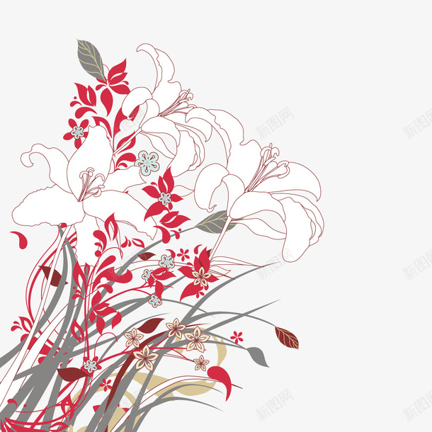 彩绘花纹矢量图ai免抠素材_新图网 https://ixintu.com 底纹 手绘 时尚 植物 艺术 装饰 矢量图