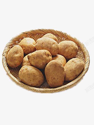 新鲜土豆png免抠素材_新图网 https://ixintu.com 竹篓 美食 食物 马铃薯