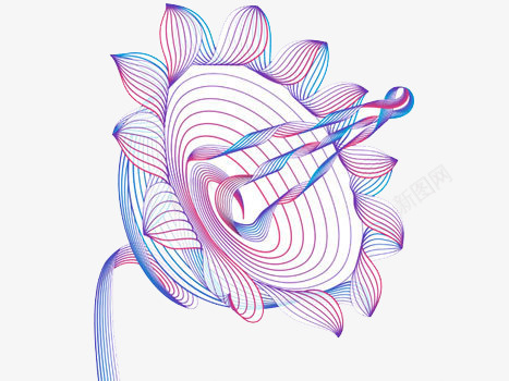 彩色线条鲜花png免抠素材_新图网 https://ixintu.com 彩色 线条 背景装饰 鲜花