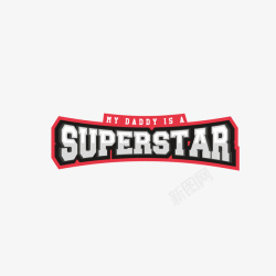 卡通立体效果superstar矢量图素材