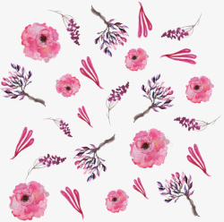 浪漫粉红色花朵花纹矢量图素材