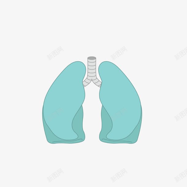 蓝色的肺部png免抠素材_新图网 https://ixintu.com 五脏 健康 器官 肺部 蓝色