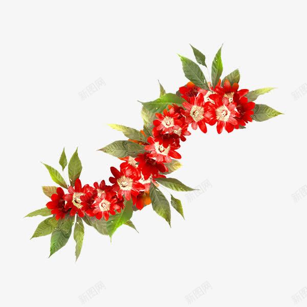 红色花朵装饰png免抠素材_新图网 https://ixintu.com 田园风格 红色 花卉 花朵 花朵装饰 花条