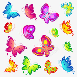 创意彩色蝴蝶矢量图素材