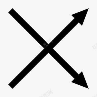 箭头箭交叉线是的简单箭头图标图标