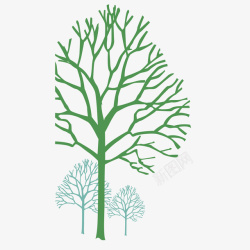 绿色手绘树木矢量图素材
