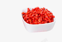 方瓷碗一碗红色枸杞高清图片
