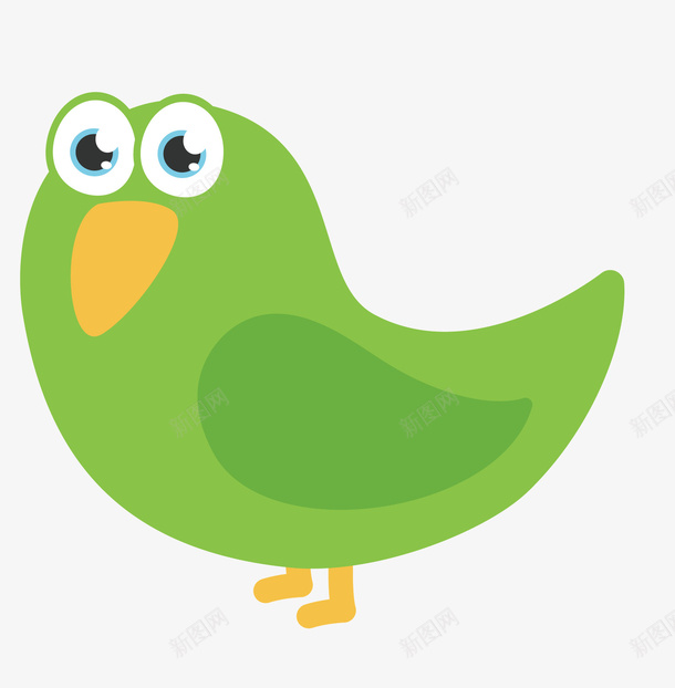 绿色的小鸟矢量图ai免抠素材_新图网 https://ixintu.com 动物 卡通小鸟 可爱 矢量素材 绿色的小鸟 鸟 矢量图