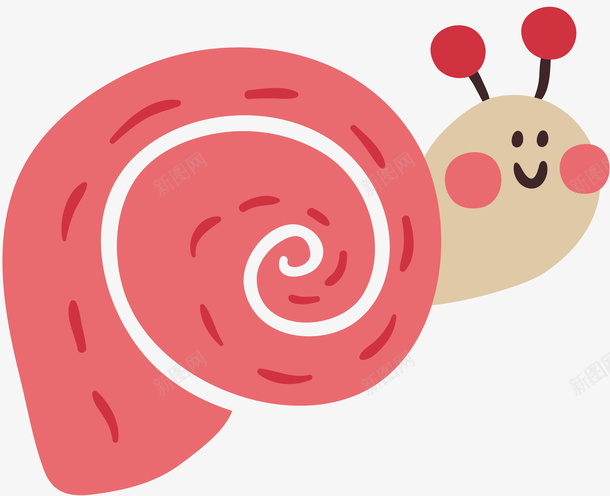 粉色卡通蜗牛png免抠素材_新图网 https://ixintu.com 一只 卡通 手绘 眼睛 粉色的 蜗牛 蜗牛壳 触角