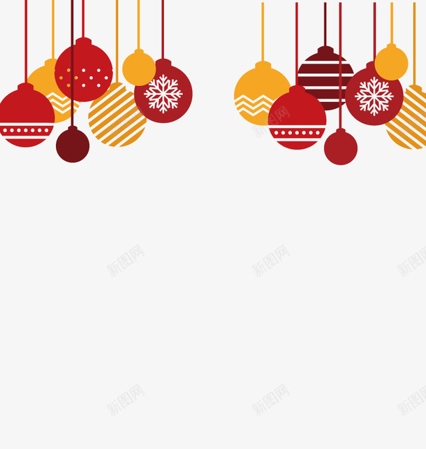 圣诞装饰球矢量图ai免抠素材_新图网 https://ixintu.com 卡通 圣诞矢量 圣诞装饰 扁平 手绘 红色 矢量图