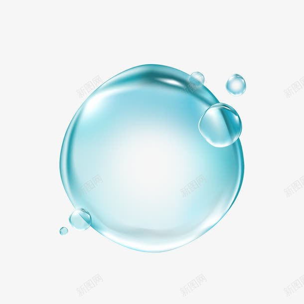 蓝色立体气泡漂浮效果png免抠素材_新图网 https://ixintu.com 效果 气泡 漂浮 立体 蓝色
