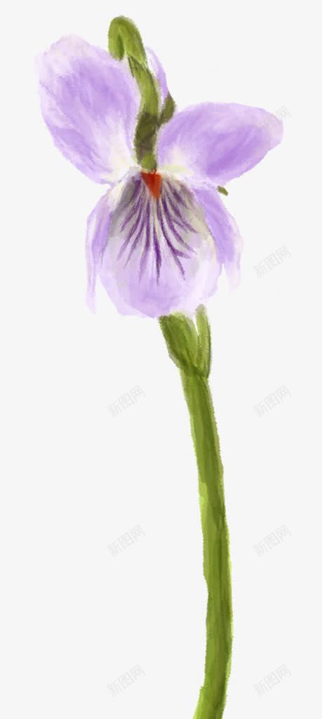 紫色唯美手绘艺术花朵png免抠素材_新图网 https://ixintu.com 紫色 艺术 花朵