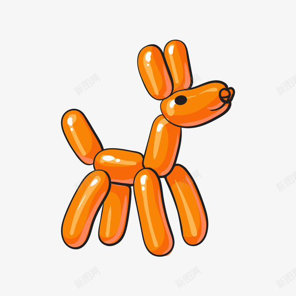 橙色的气球小狗矢量图ai免抠素材_新图网 https://ixintu.com 小狗 手绘 橙色 气球 矢量图