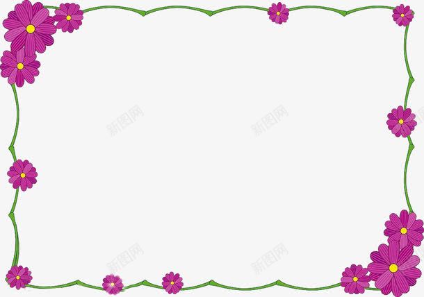 紫色花朵清新边框png免抠素材_新图网 https://ixintu.com 清新 清新花朵 清新边框 紫色 紫色花朵 花朵 花朵边框 边框