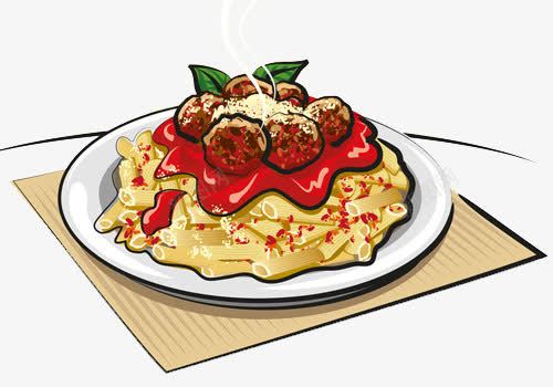 一盘超美味空心面png免抠素材_新图网 https://ixintu.com 卡通 手绘 面条 食物